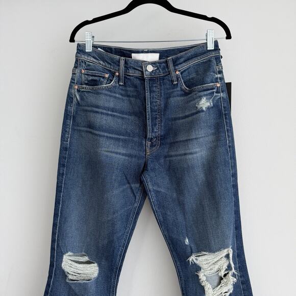 Mother Jeans Womens 29 The Tripper Dark Wash Distressed Your Treat Or Mine - Picture 2 of 13